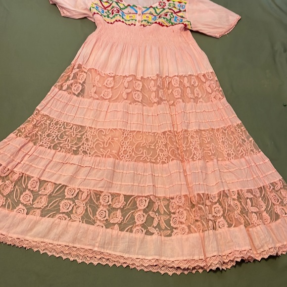 ROYAL MODA. Peach 🍑 color Embroidered, lace, buttons, Womens DRESS  size XL - Picture 10 of 16